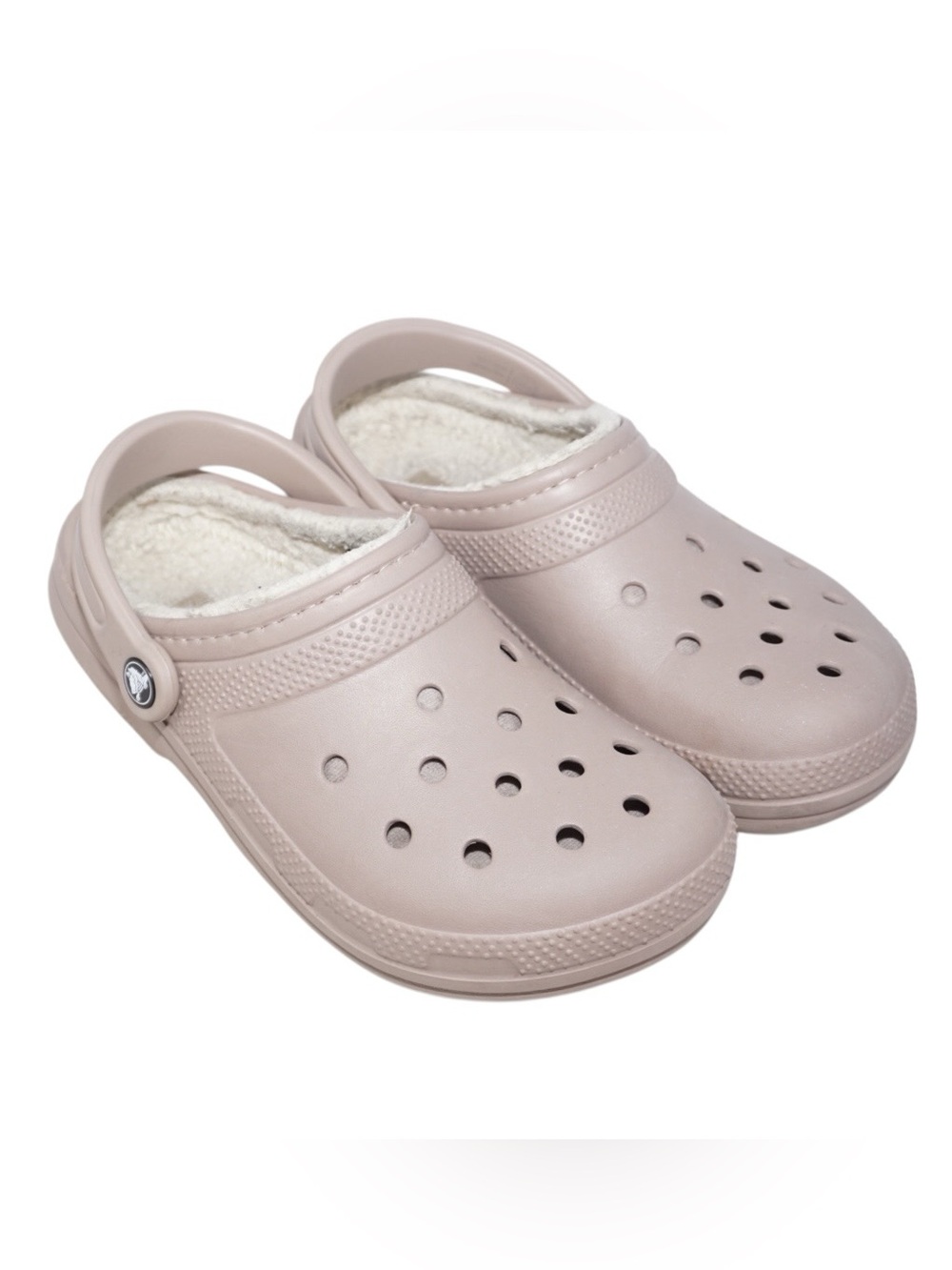 Crocs Classic Lined Clogs Beige Tan Khaki Fleece Fuzzy Slippers Shoes M5 W7 - Picture 4 of 9